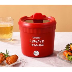 All-in-One Mini Ramen Cooker – Compact 1.5L Non-Stick Hot Pot, Easy Clean & Auto Shut-Off, Ideal for Late Night Snacks, Oatmeal & Soup - Red - Image 1
