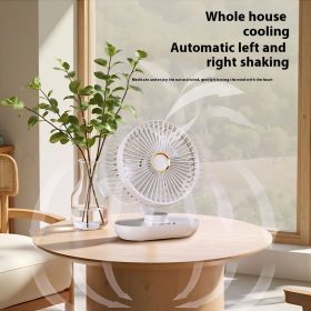 8000mAh Kipas Automatic Shaking Desktop Fan USB Portable kipas 5-Speed level Wind Led Display battery Mini Rechargeable Desk Fan Z01- Blue - Image 7