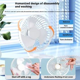 8000mAh Kipas Automatic Shaking Desktop Fan USB Portable kipas 5-Speed level Wind Led Display battery Mini Rechargeable Desk Fan Z01- Blue - Image 3