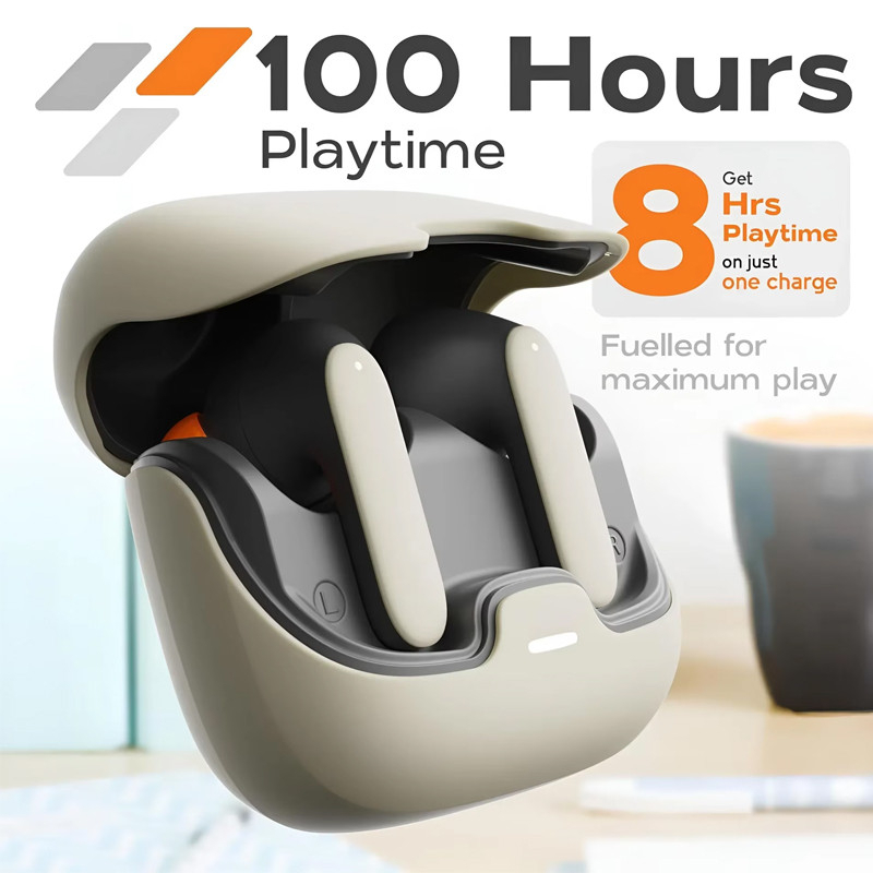 5.4 Bluetooth TWS Wireless Ultra-low Latency Dual Microphone ENC Noise Cancelling Earphones - Black