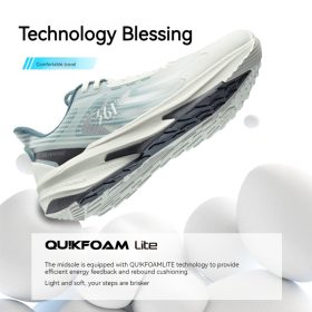 361 Degrees Yushan Men Running Shoes Widefoot Shock Absorption Breathable Soft Cushioning Sneakers - Grey Black - Image 5