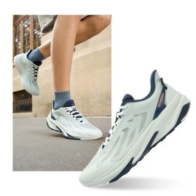 361 Degrees Yushan Men Running Shoes Widefoot Shock Absorption Breathable Soft Cushioning Sneakers - Frosted Mink Ink Blue - Image 1