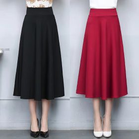 75cm women's skirt A-line skirts medium length with pockets on both sides not transmit light - Black - Image 2