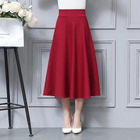 75cm women's skirt A-line skirts medium length with pockets on both sides not transmit light - Red