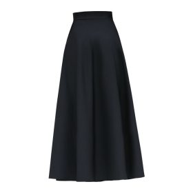 75cm women's skirt A-line skirts medium length with pockets on both sides not transmit light - Black - Image 3